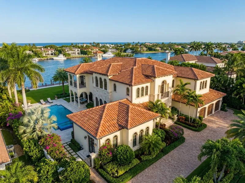 Illustrative South Florida home with tile roofing